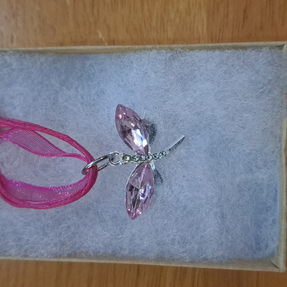 Alexandrite Crystal Dragonfly Necklace - Picture 3 of 5